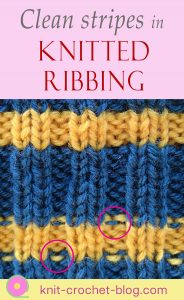 How to have straight stripes in knitted ribbing