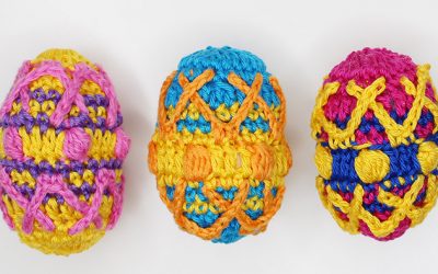 Colorful crochet Easter eggs