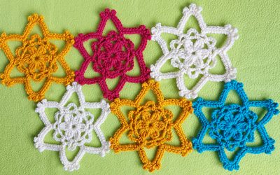 Easy crochet flower star motif