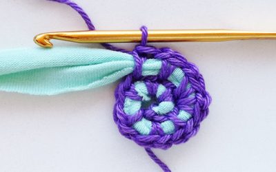 How to start crocheting round using t-shirt yarn