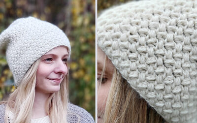 Crochet soft beanie in textured stitch