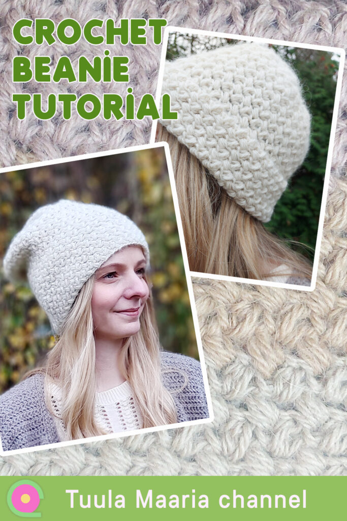 crochet soft textured stitch beanie hat